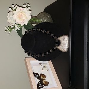 Chico's black bead necklace